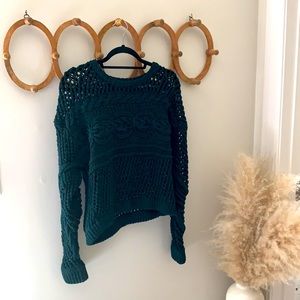 525 America emerald green stitched sweater